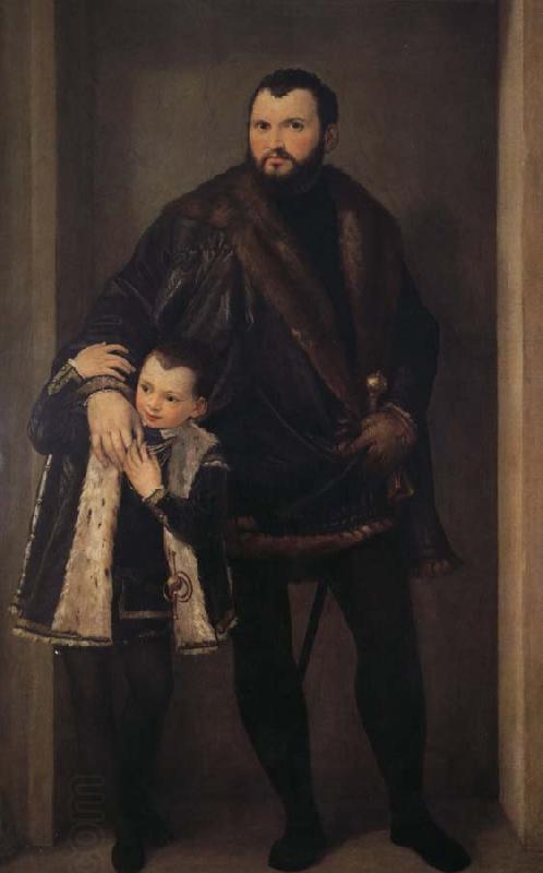 Paolo  Veronese Reaches the Pohl to hold with his son Yadeliyanuo portrait oil painting picture